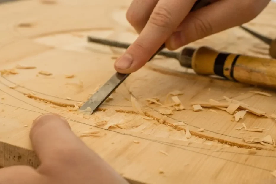 carpenter carving wood