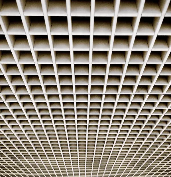 image of interior rook structure made of concrete squares