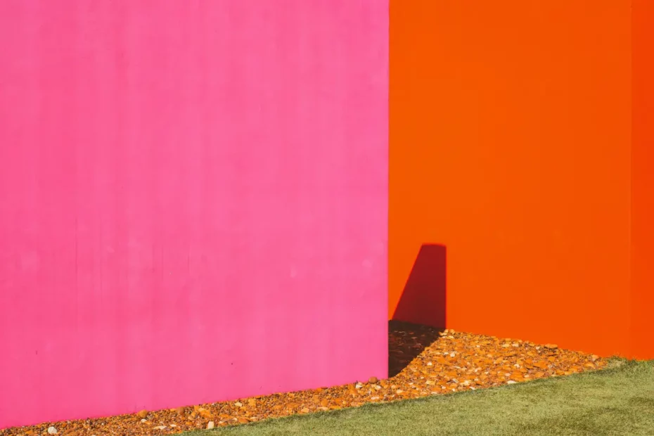 pink and orange wall
