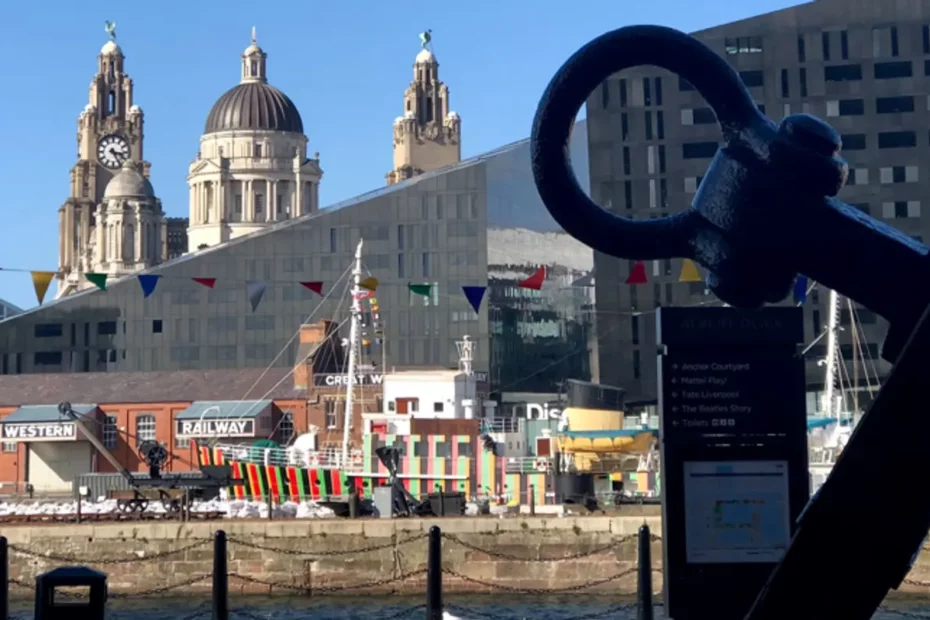 view across Albert Docks Liverpool