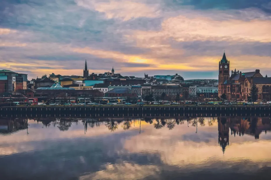 riverside scene in Northern Ireland town