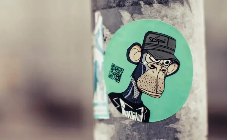 Monkey sign on lamp post