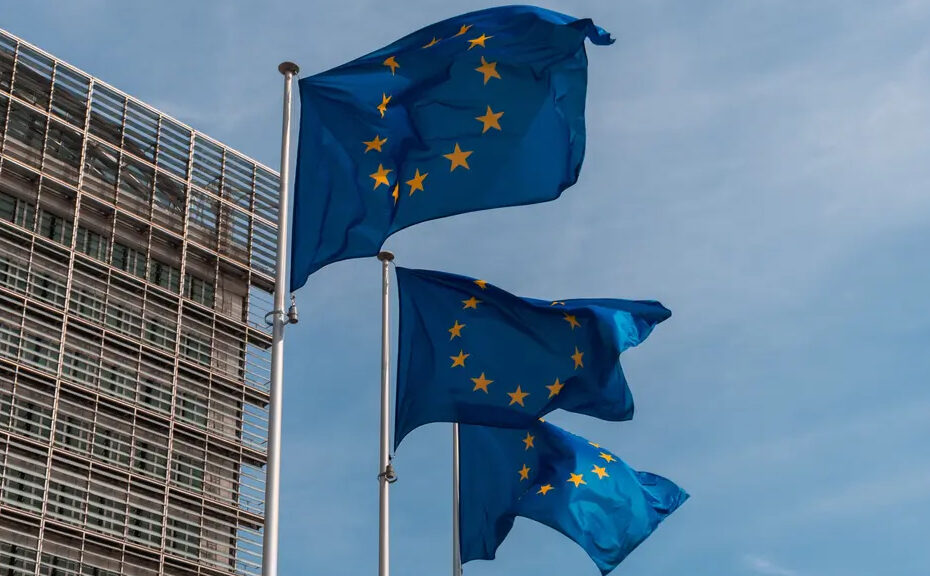 EU Flags on flag poles