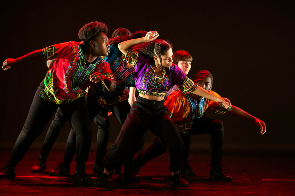 East London Youth Dance Company - dancers performing on stage