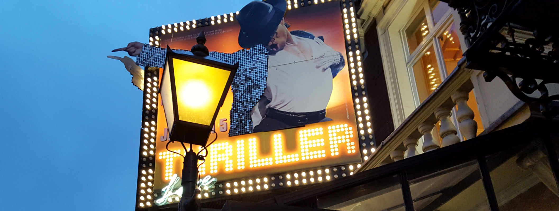 image of theatre sign - advertising Micheal Jacksons Thriller