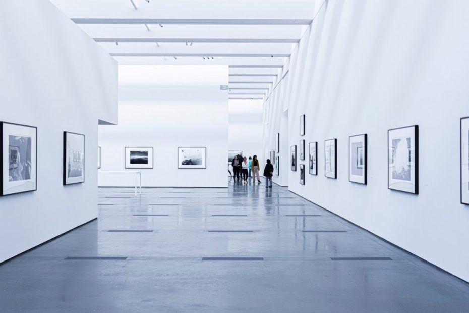 image of art gallery with people in background