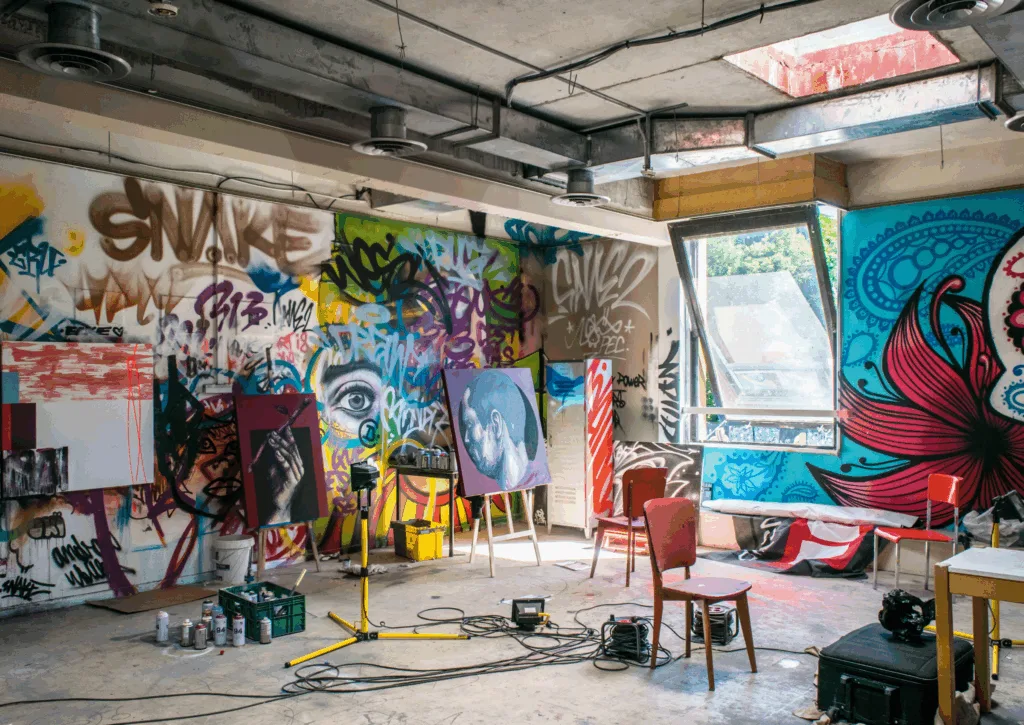 Artist studio image by Matthieu Comoy