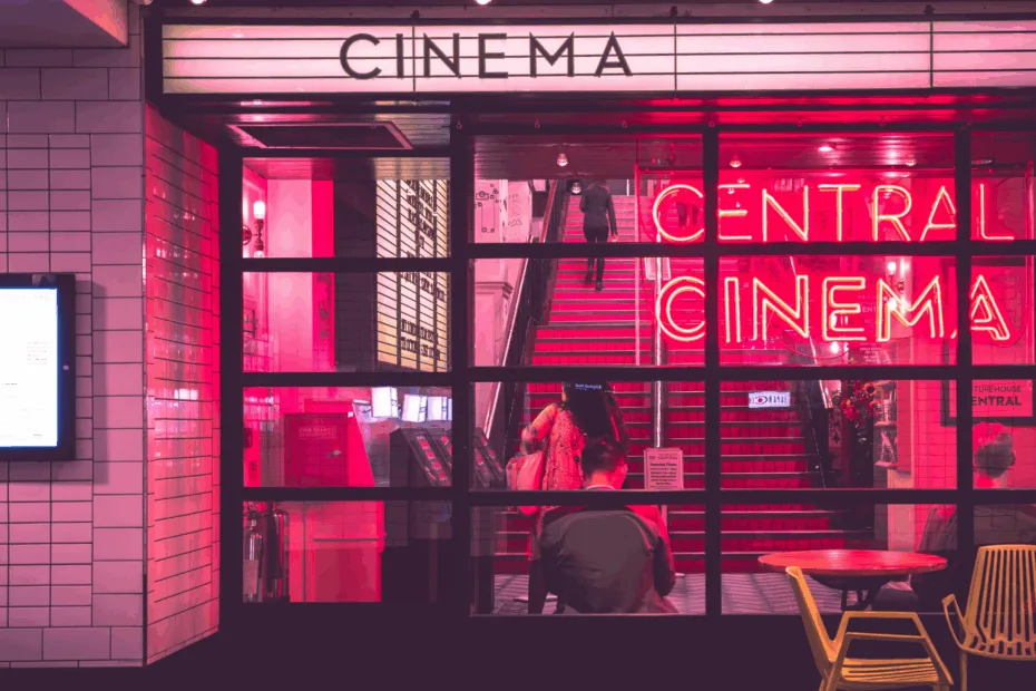 Image of Cinema entrance at night