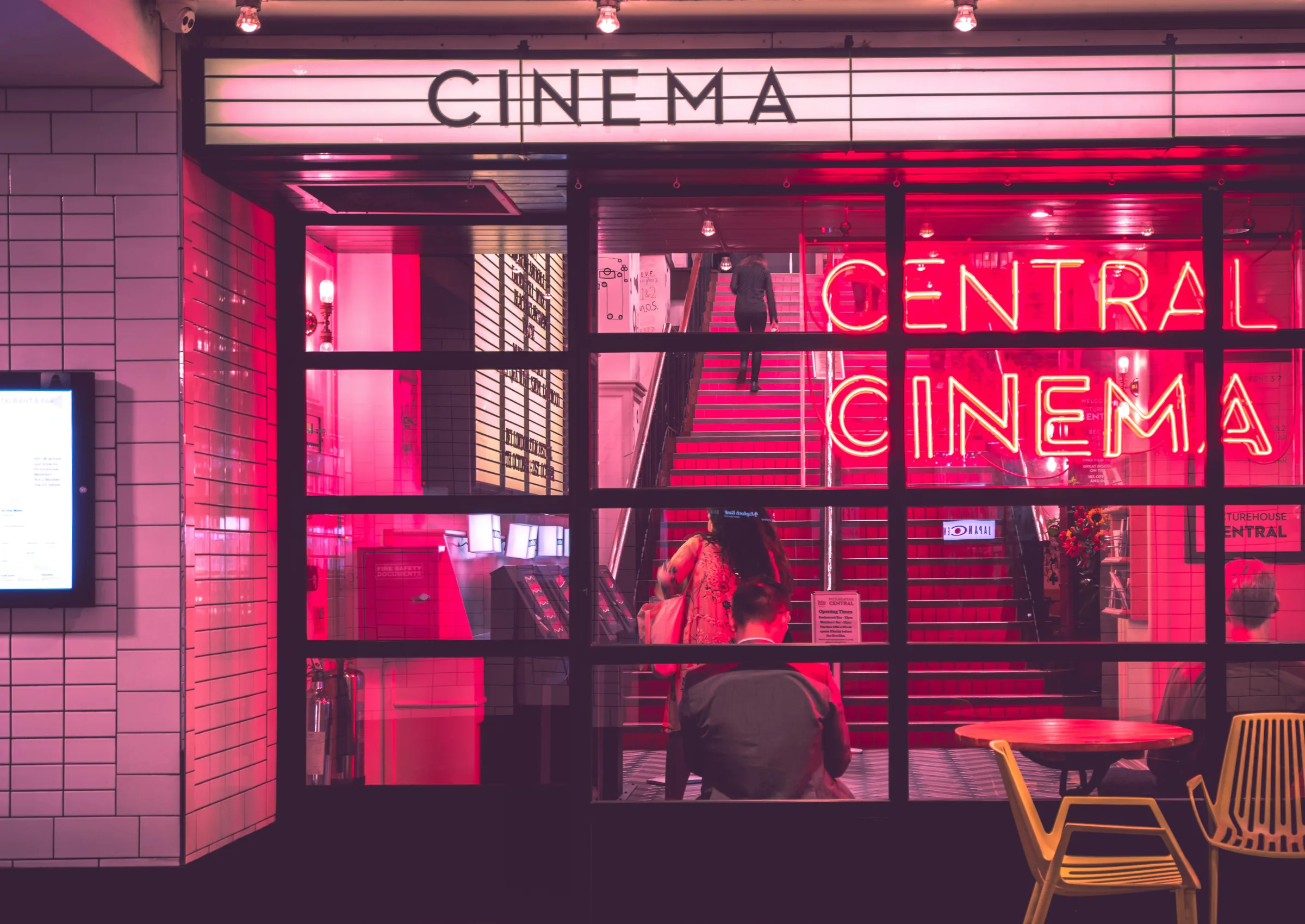 Image of Cinema entrance at night