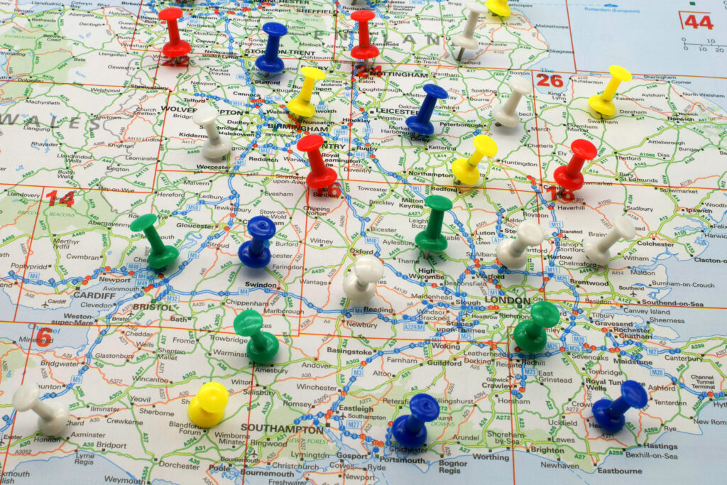 pins in a UK map - Paul Marlow Unsplash