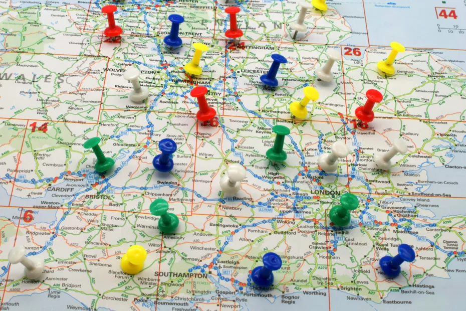pins in a UK map - Paul Marlow Unsplash
