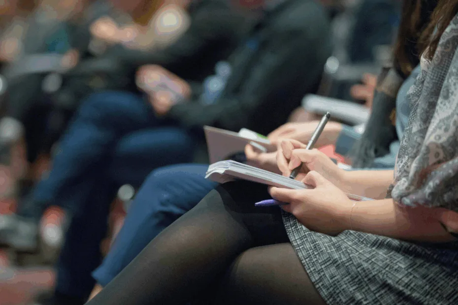 Journalist writing notes