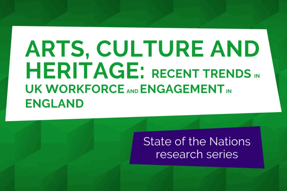 Green title card for Arts Culture Heritage research report