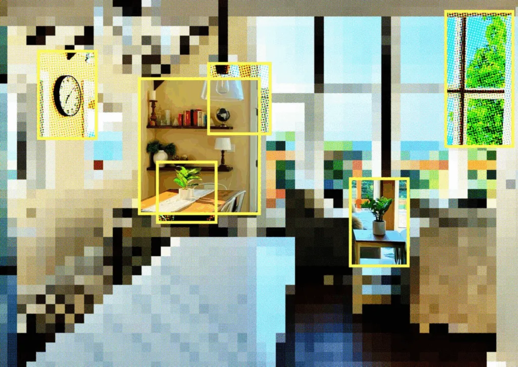 Pixellated view of a room with a window - EliseRacine-MorningView -1280x867