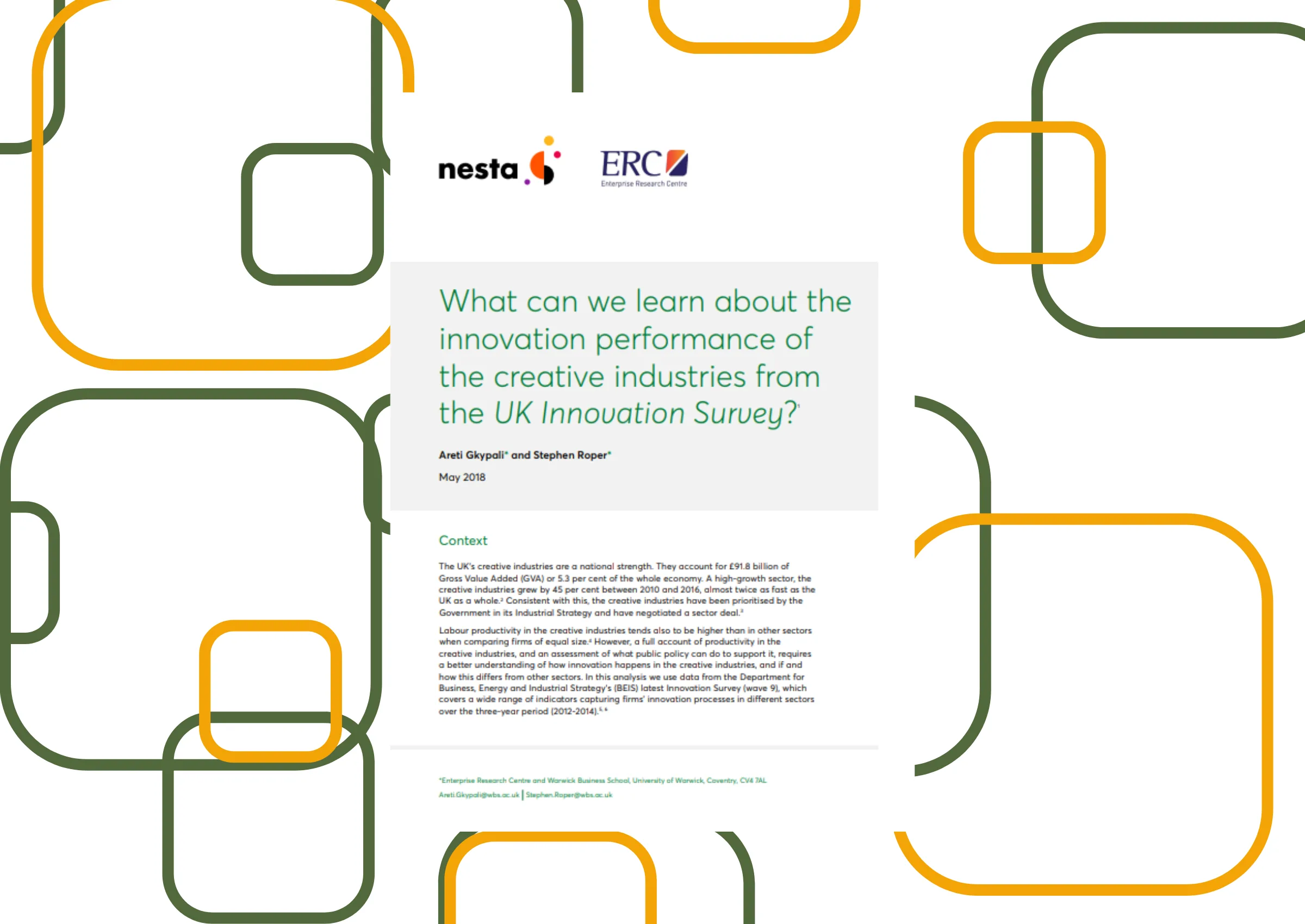 What can we learn about the innovation performance of the creative industries? (2018)